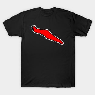 Texada Island in a Simple Red Silhouette - Clean and Classic - Texada Island T-Shirt